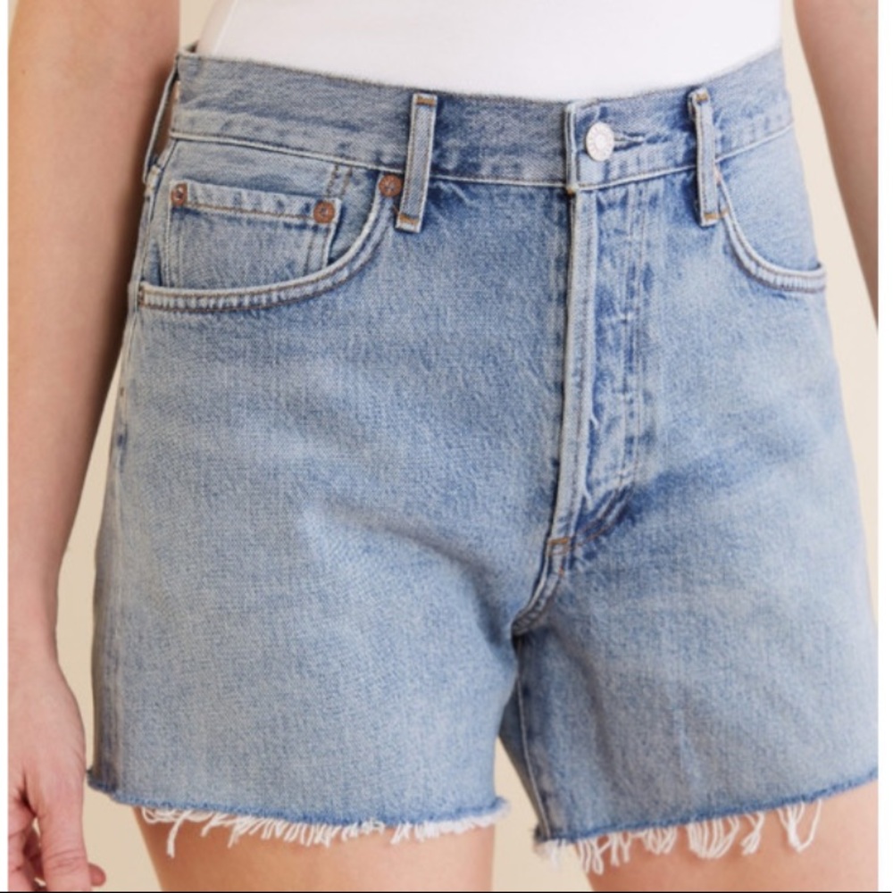 Agolde Reese high waisted denim short | size 29 | denim light wash